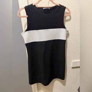 Vintage Jalate Black White Colorblock Sleeveless Top Fits Small + 🎁